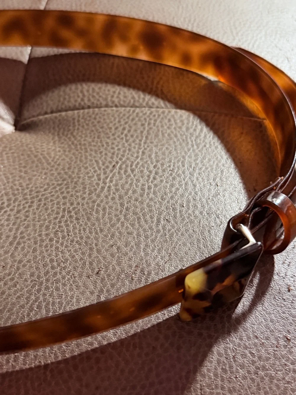 Vintage Tortoiseshell Resin Skinny Belt